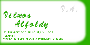 vilmos alfoldy business card